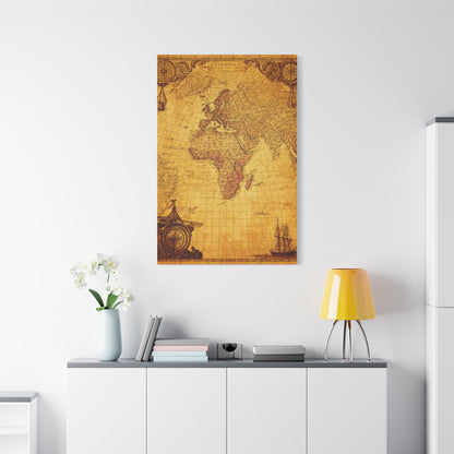 Double Hemisphere Vintage World Map Wall Art & Canvas Prints
