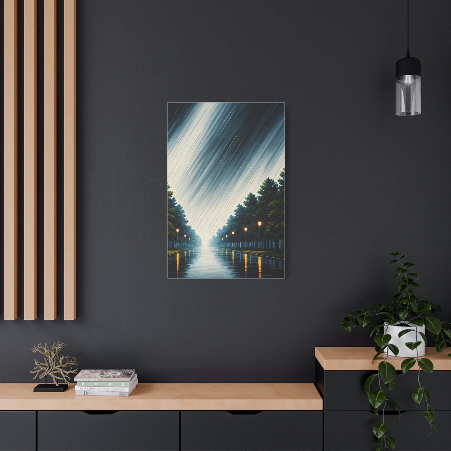 Night Avenue Light Flow Wall Art & Canvas Prints