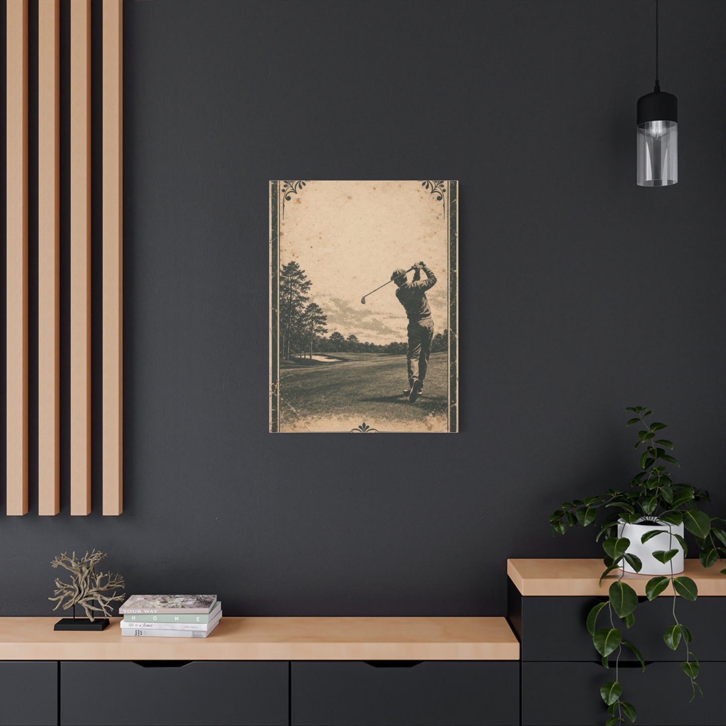Vintage Tournament Poster Golfer Wall Art & Canvas Print
