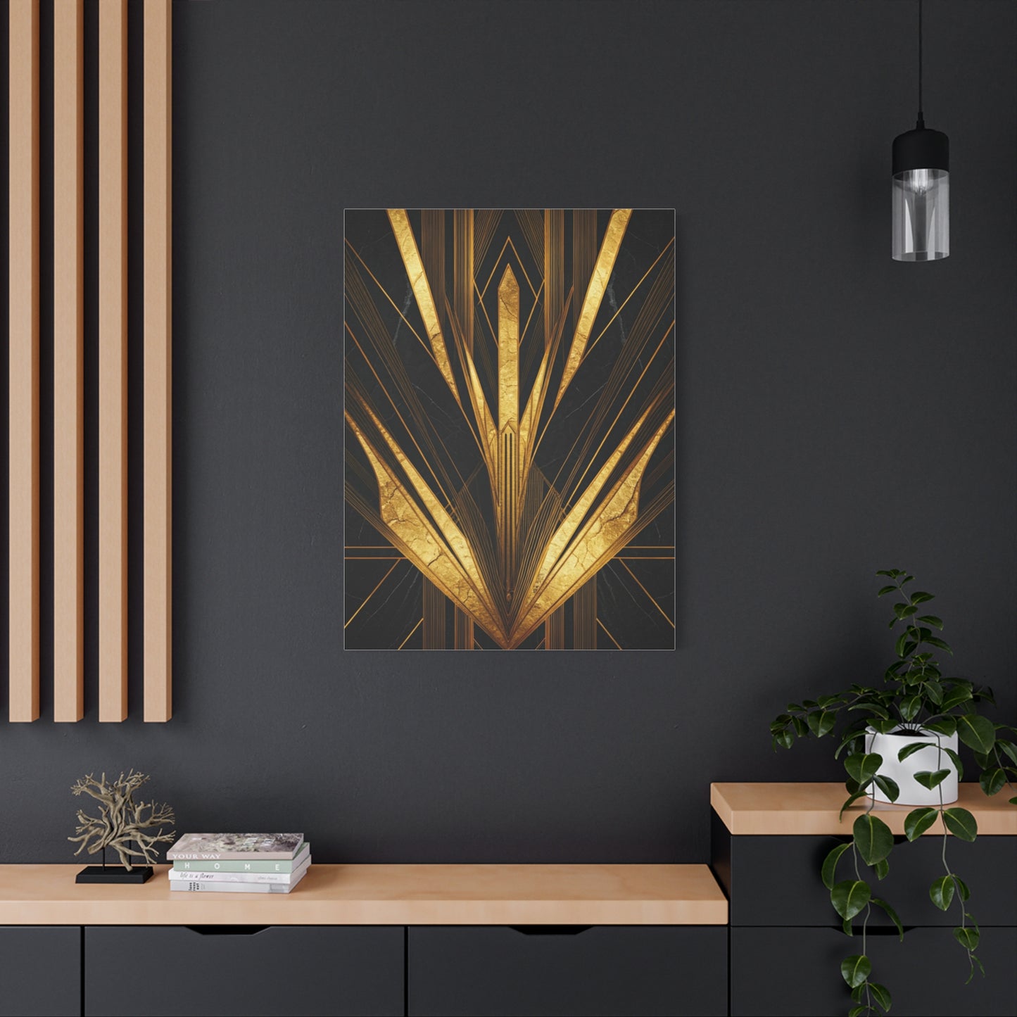 Black Marble Gold Deco Crown Wall Art & Canvas Prints