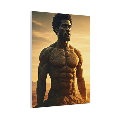 Golden Stone Warrior Portrait Wall Art & Canvas Prints