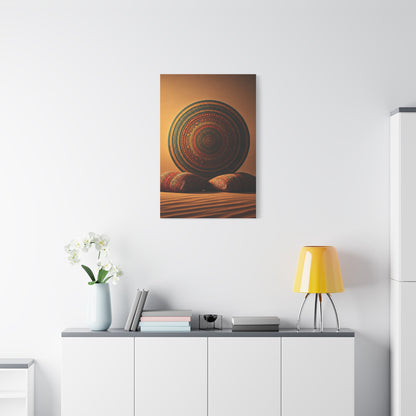 Sacred Mandala Resting in Sand Wall Art & Canvas Prints