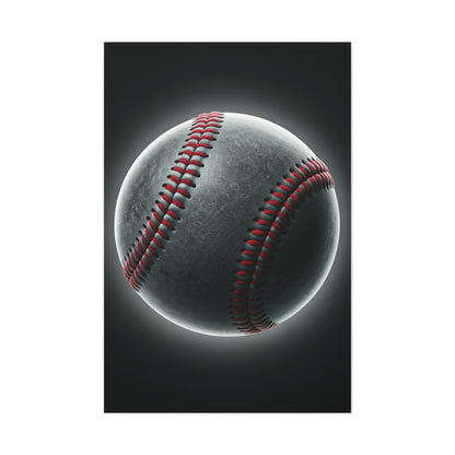 Glowing Baseball Stitch Close-Up Wall Art & Canvas Prints