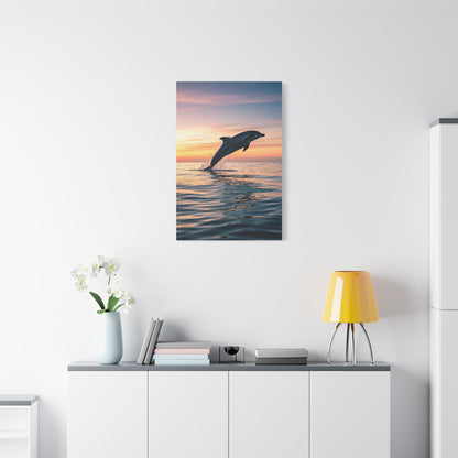 Dolphin at Sunset wall art & canvas prints
