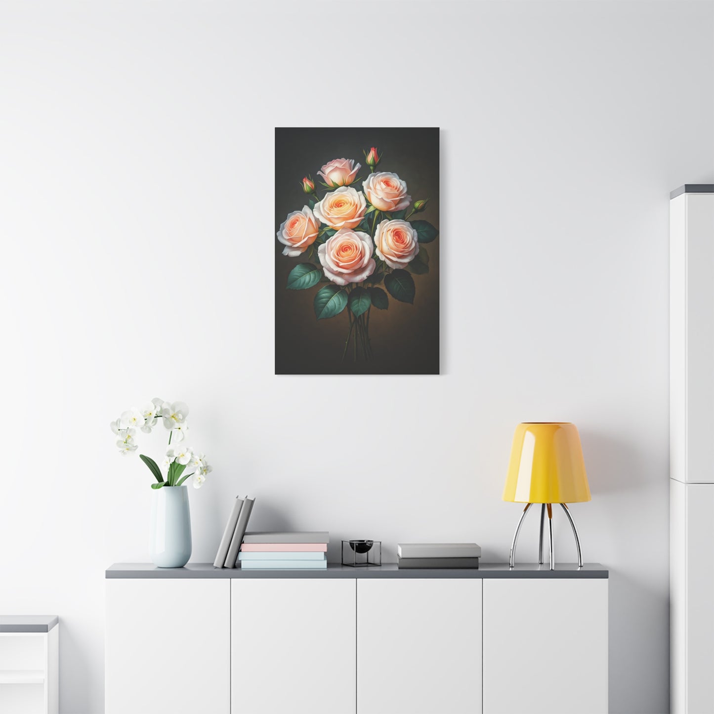 Peach Rose Harmony Floral Wall Art & Canvas Prints