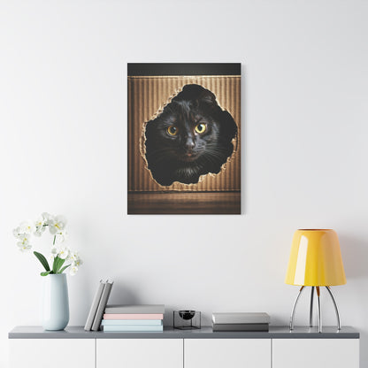 Curious Black Cat Peek Wall Art & Canvas Prints