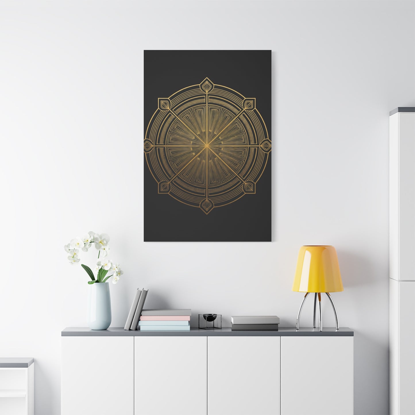 Golden Compass Deco Mandala Wall Art & Canvas Prints