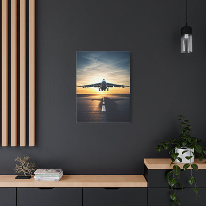 Golden Runway Takeoff Jet Wall Art & Canvas Prints