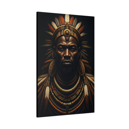 Crowned Tribal King Portrait Wall Art & Canvas Prints