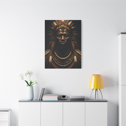 Crowned Tribal King Portrait Wall Art & Canvas Prints