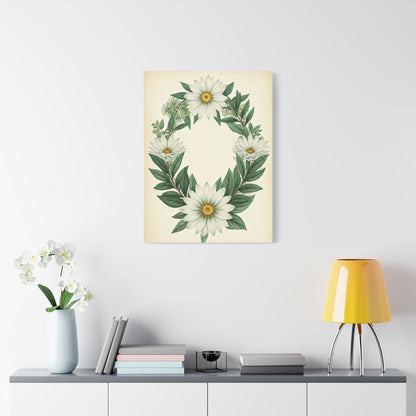 Floral Wreath Illustration Wall Art & Canvas Prints