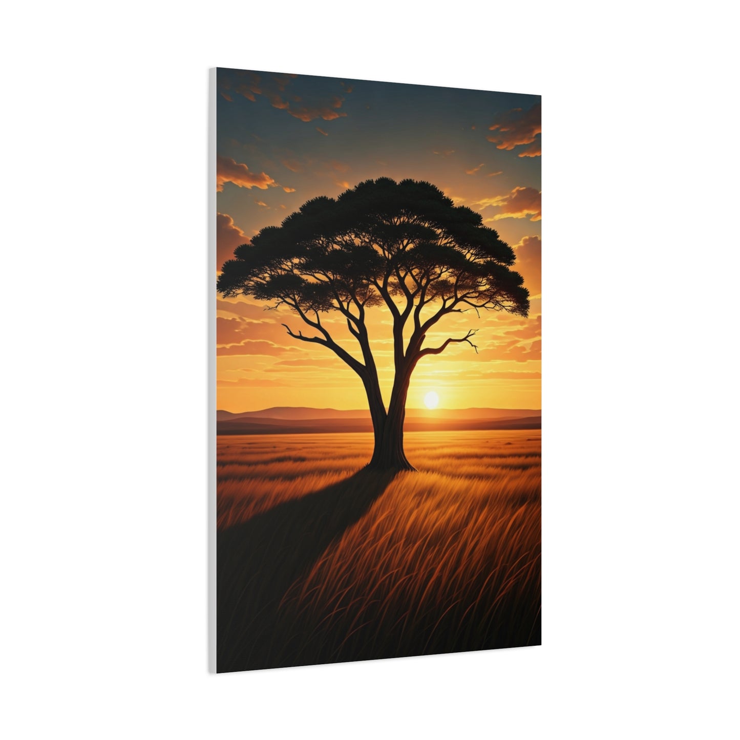 Lone Acacia Tree Sunset Horizon Wall Art & Canvas Prints