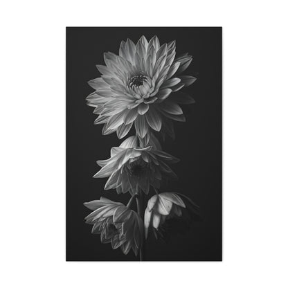 Vertical Dahlia Stem Composition Wall Art & Canvas Prints