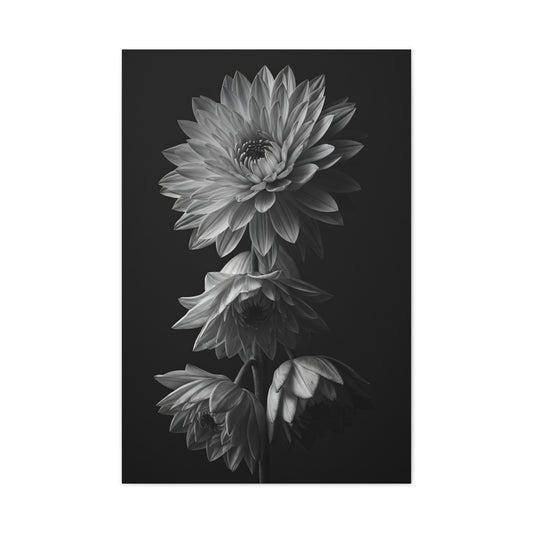 Vertical Dahlia Stem Composition Wall Art & Canvas Prints