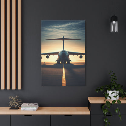 Golden Runway Departure Jet Wall Art & Canvas Prints