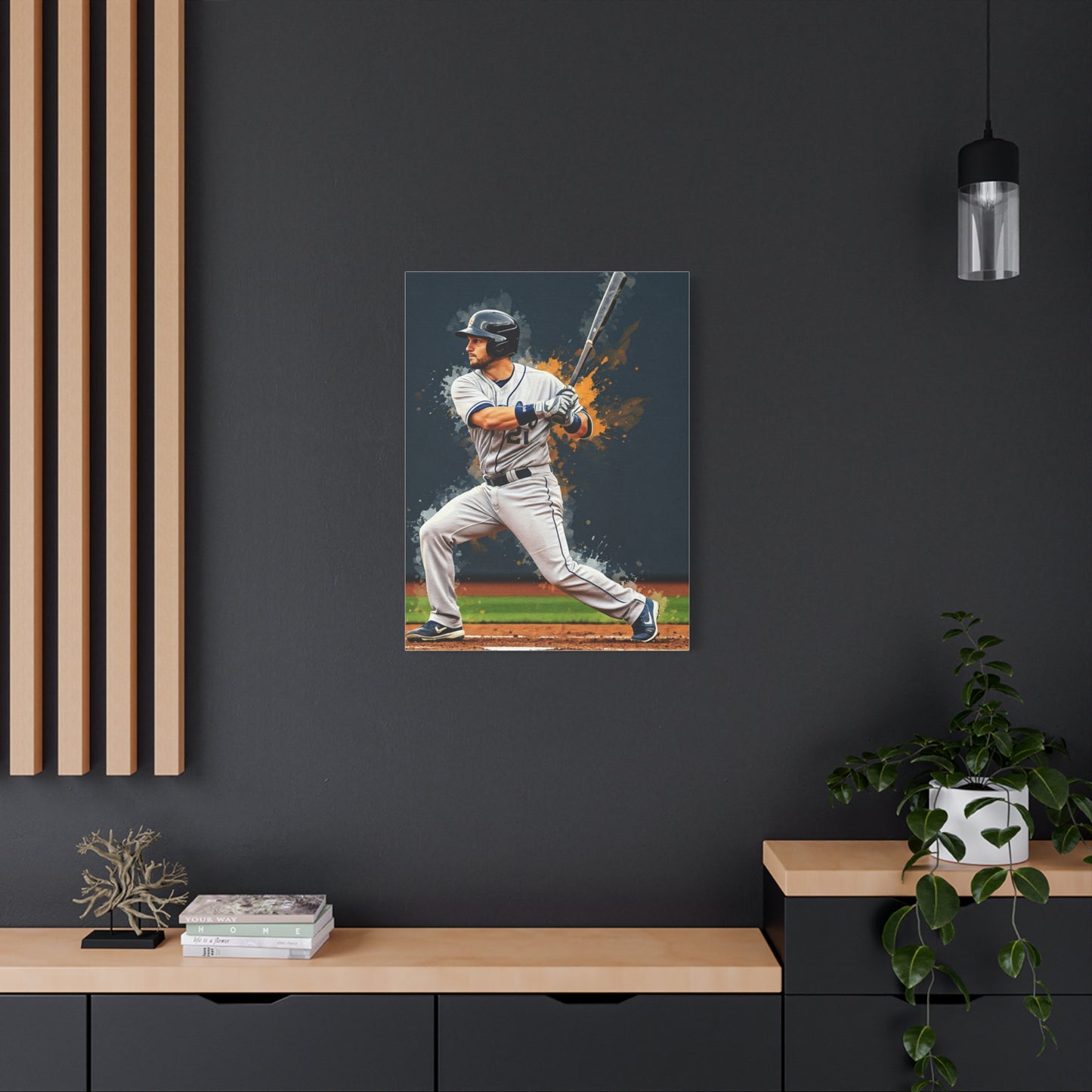 Batter Ready at Home Plate Stadium View Wall Art & Canvas Prints