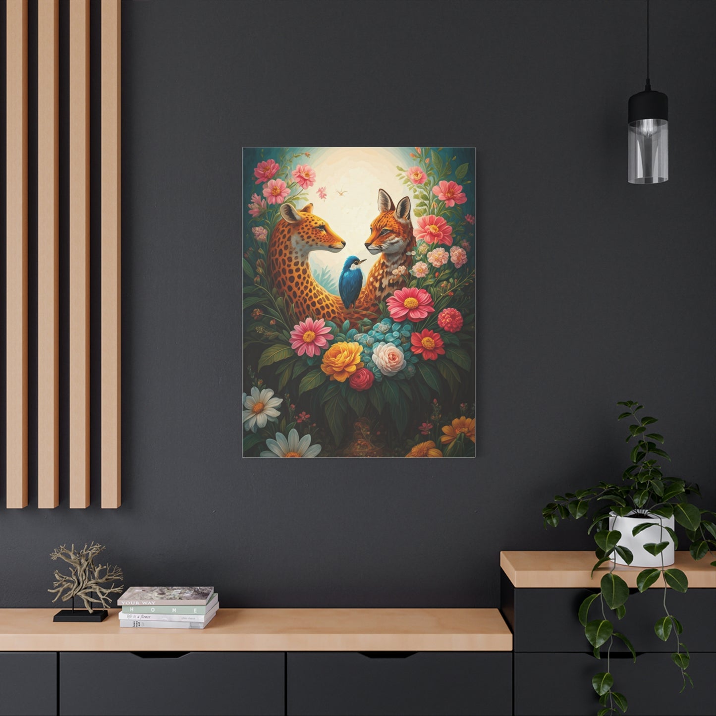 Floral Harmony Wildlife Portrait Wall Art & Canvas Prints