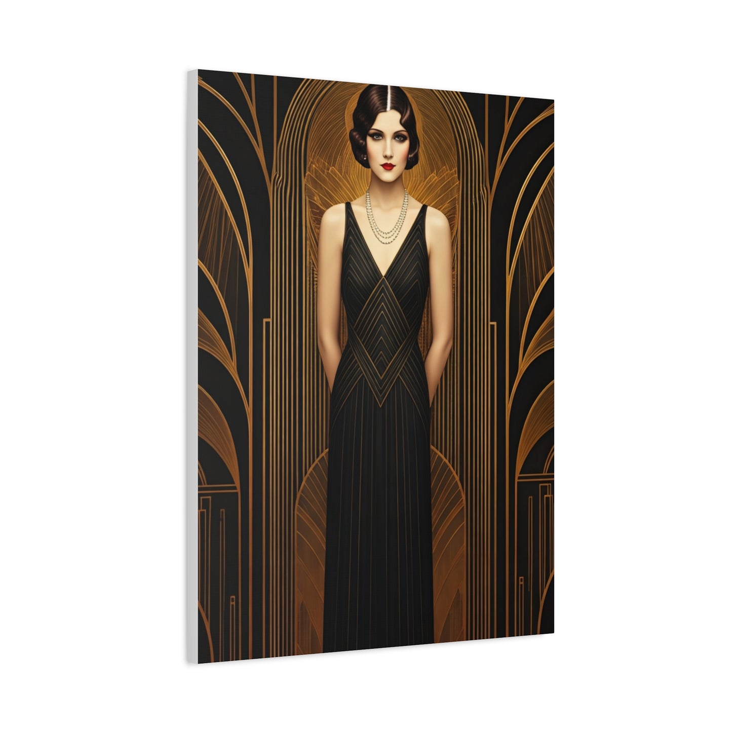 Midnight Deco Portrait Lady Wall Art & Canvas Prints