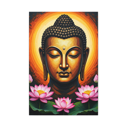 Golden Halo Buddha Close-Up Wall Art & Canvas Prints