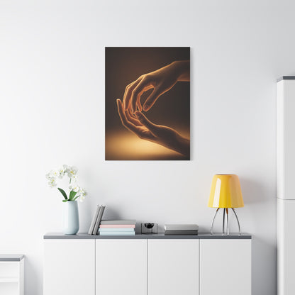 Gentle Touch Connection Hands Wall Art & Canvas Prints