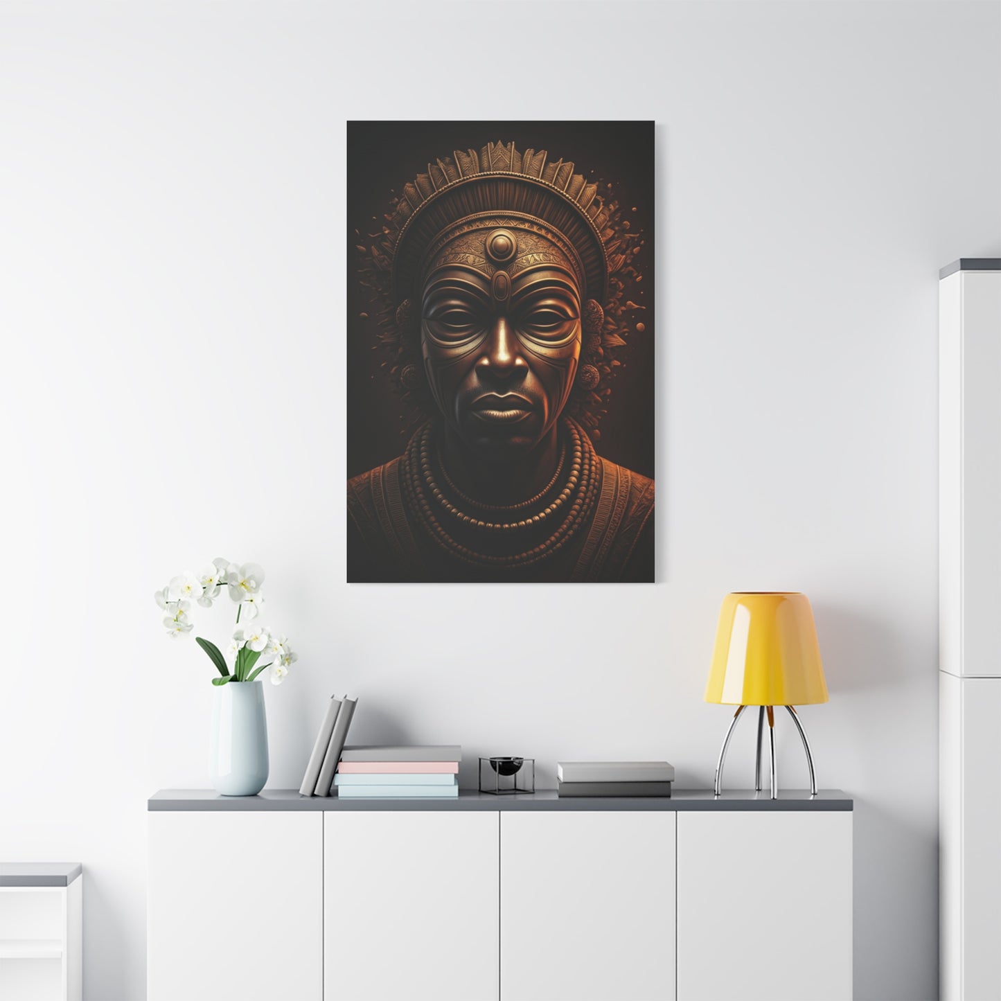 Golden Tribal Mask Legacy Wall Art & Canvas Prints