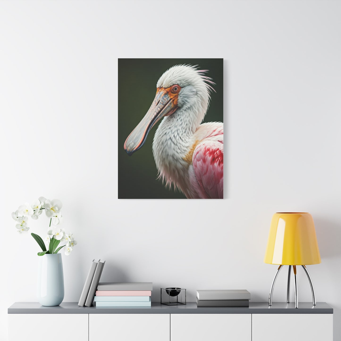 Elegant Pink Pelican Portrait Wall Art & Canvas Prints