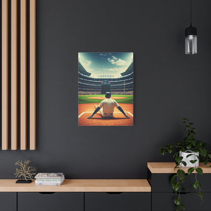 Batter Ready at Home Plate Stadium View Wall Art & Canvas Prints