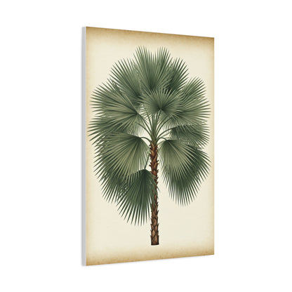 Fan Palm Leaf Tree Illustration Wall Art & Canvas Prints