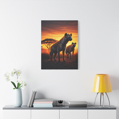 Hyena Pack at Sunset Wilderness Wall Art & Canvas Prints