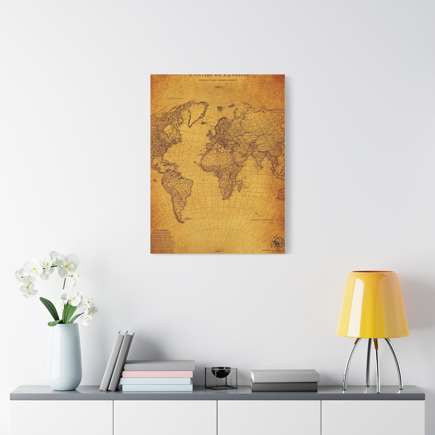 Antique Oval World Atlas Map Wall Art & Canvas Prints
