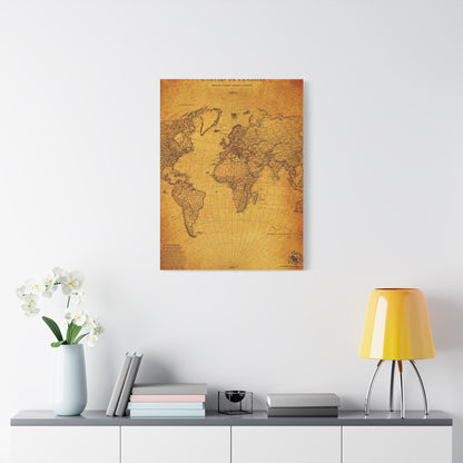 Antique Oval World Atlas Map Wall Art & Canvas Prints