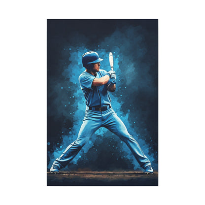 Electric Blue Batter Ready Stance Wall Art & Canvas Prints