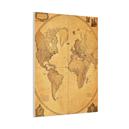 Antique Oval World Atlas Map Wall Art & Canvas Prints