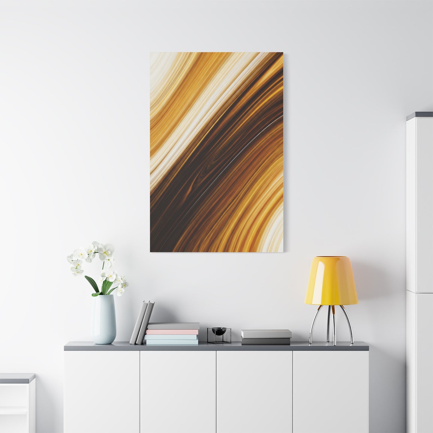 Dark Gold Stream Abstract Wall Art & Canvas Prints
