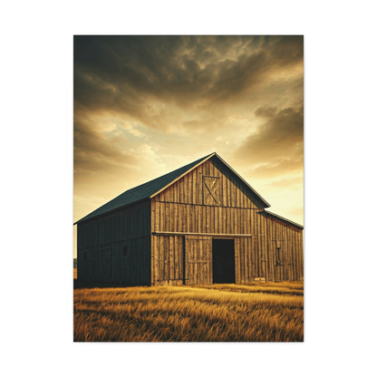 Golden Harvest Barn at Dusk Wall Art & Canvas Prints