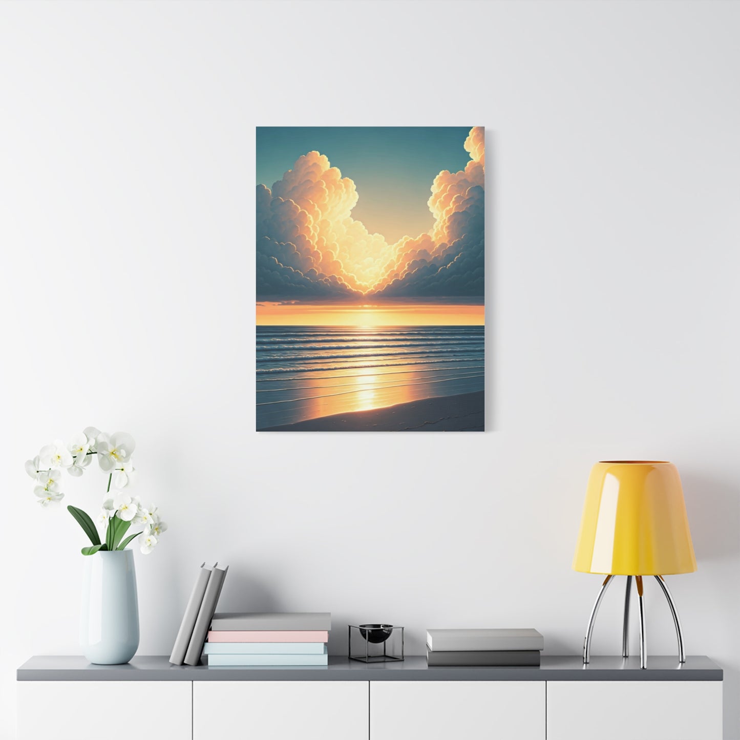 Golden Cloudburst Sunset Waves Wall Art & Canvas Prints