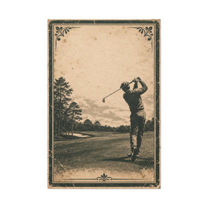 Vintage Tournament Poster Golfer Wall Art & Canvas Print