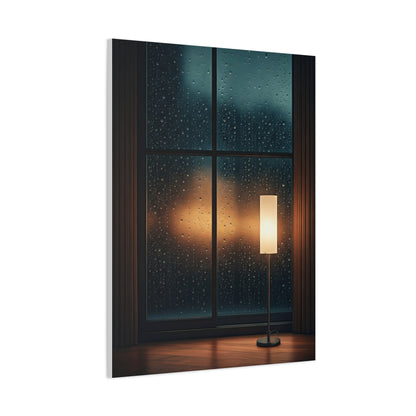 Rainy Window Glow Interior Wall Art & Canvas Prints