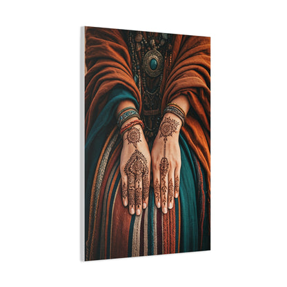Henna Adorned Hands Bohemian Ritual Wall Art & Canvas Prints