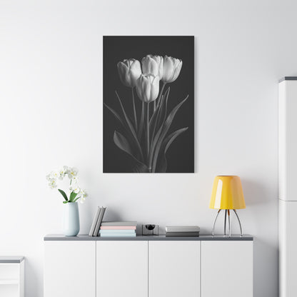 Graceful Tulip Trio Monochrome Wall Art & Canvas Prints