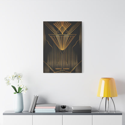 Golden Martini Luxe Art Deco Wall Art & Canvas Prints