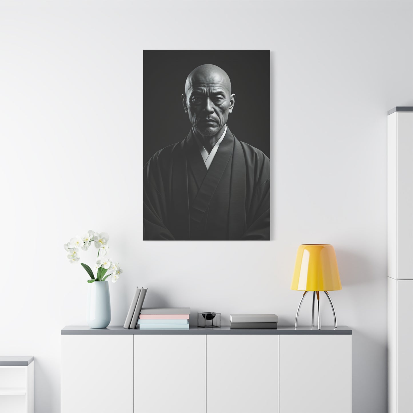 Stoic Figure in Minimalist Portrait Wall Art & Canvas Prints