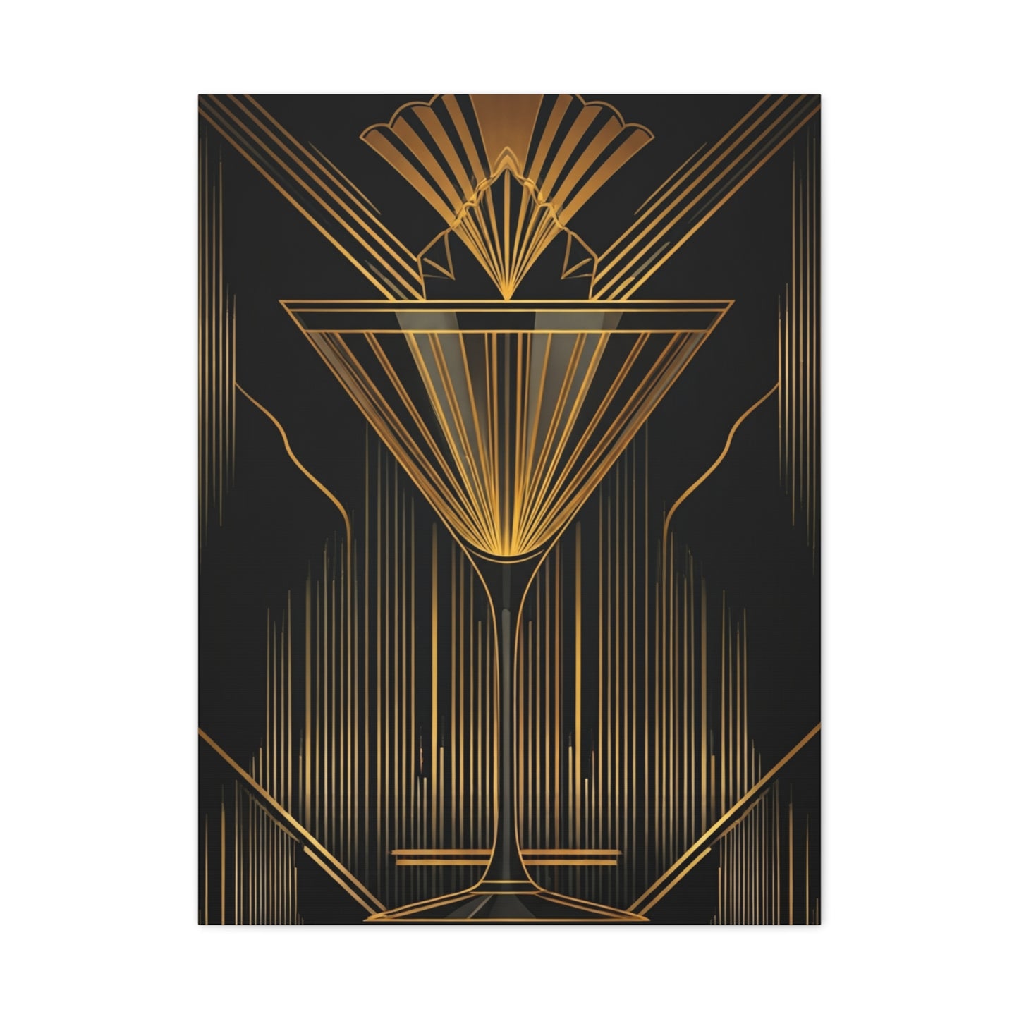 Golden Martini Luxe Art Deco Wall Art & Canvas Prints