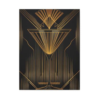 Golden Martini Luxe Art Deco Wall Art & Canvas Prints