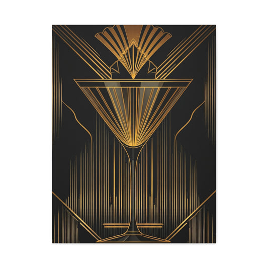 Golden Martini Luxe Art Deco Wall Art & Canvas Prints