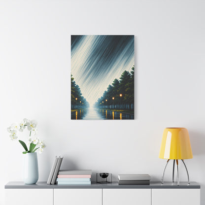 Night Avenue Light Flow Wall Art & Canvas Prints