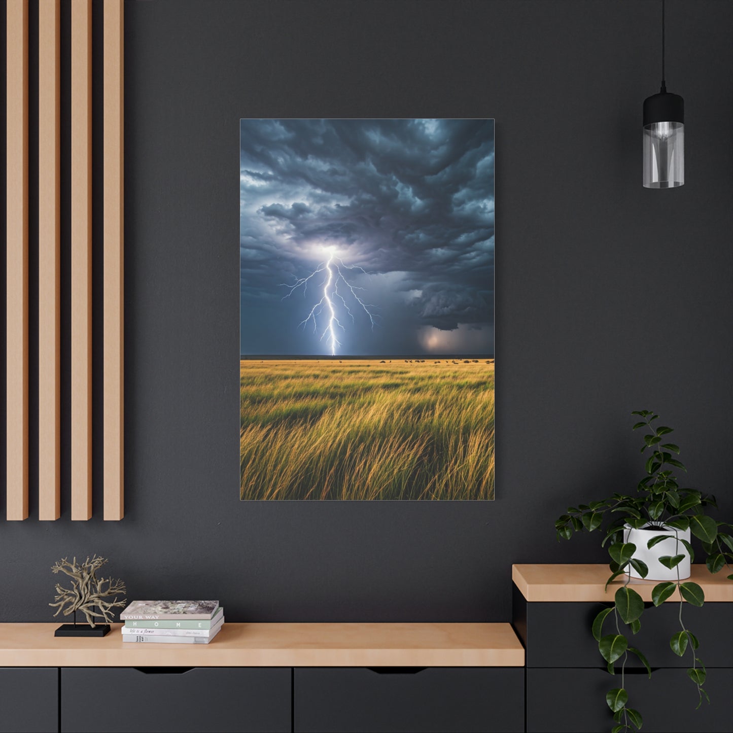 Lightning Storm Over Golden Plains Wall Art & Canvas Prints