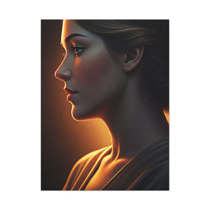 Soft Profile Glow Portrait Wall Art & Canvas Prints