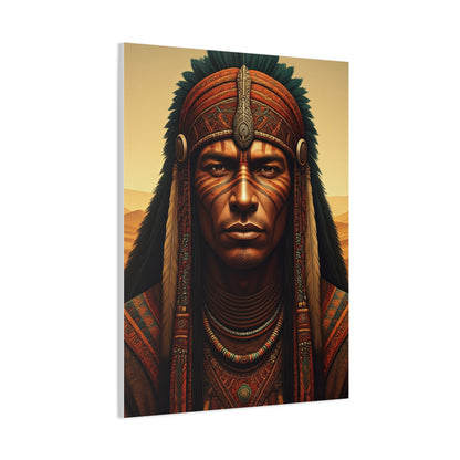 Tribal Guardian with Feathered Headdress Wall Art & Canvas Prints