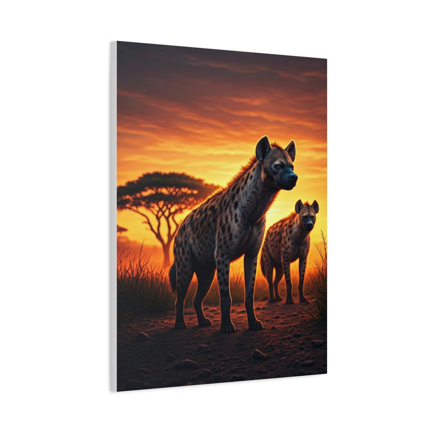 Hyena Pack at Sunset Wilderness Wall Art & Canvas Prints